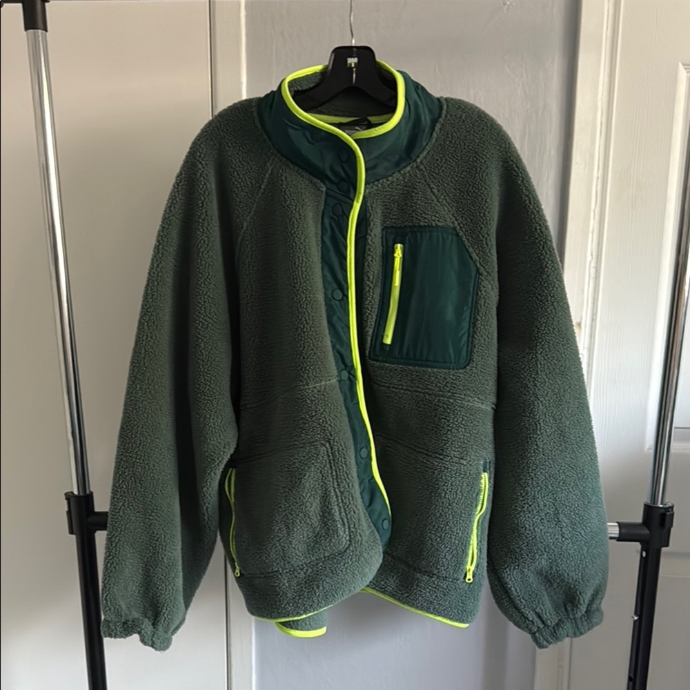 Puma Fleece Jacket with Neon Trim